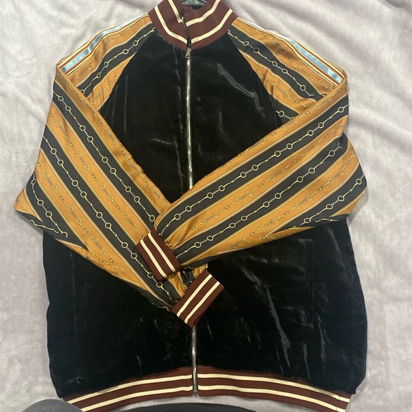 Gucci mixed media bomber jacket